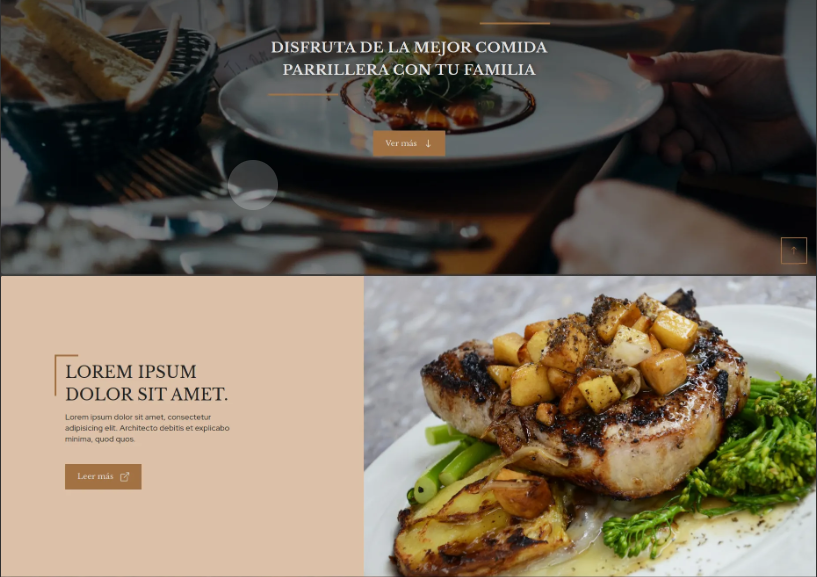 Restaurant landing page